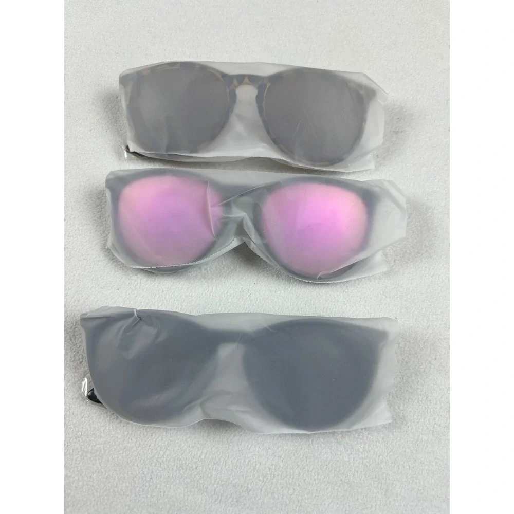 Lot of 3 Sunglasses and Glasses Tortoise Pink Mirrored Black Round Square Frames